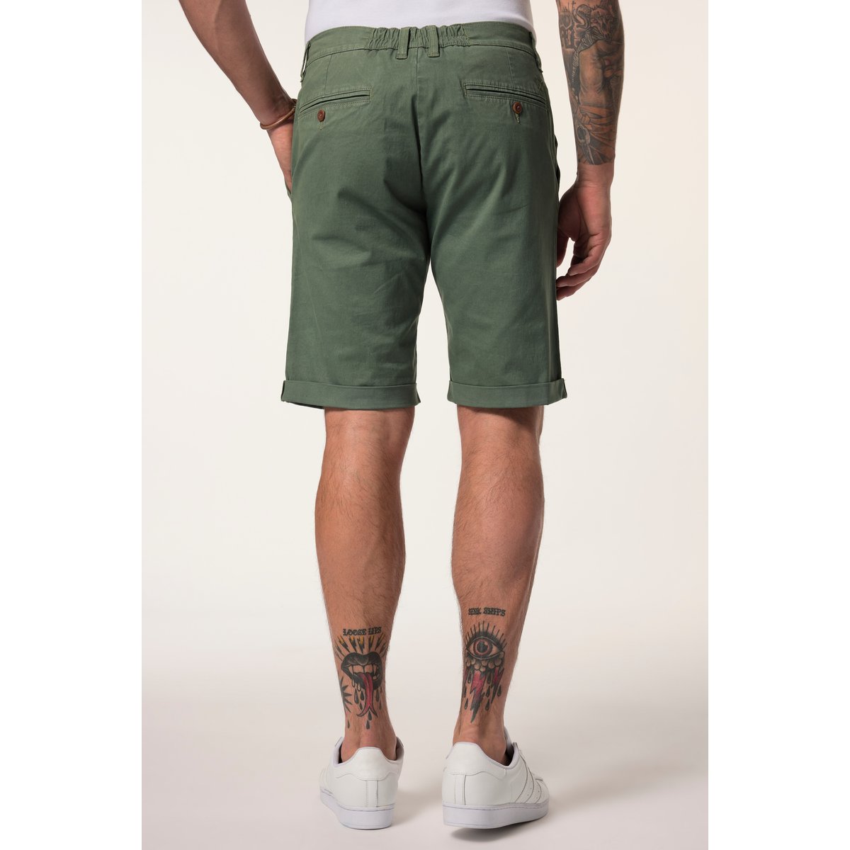 Bermuda chino ventre confort gris vert, JP1880