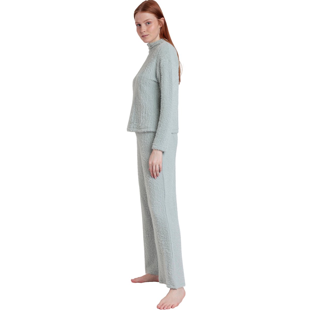 Pyjama pantalon top manches longues Furry bleu, ADMAS