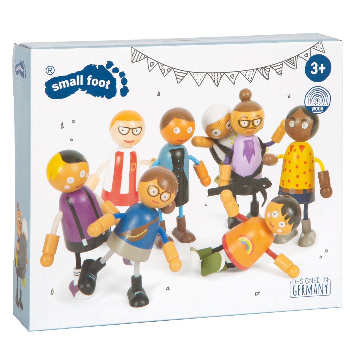Famille de poupées souples avec bébé beige, SMALL FOOT COMPANY