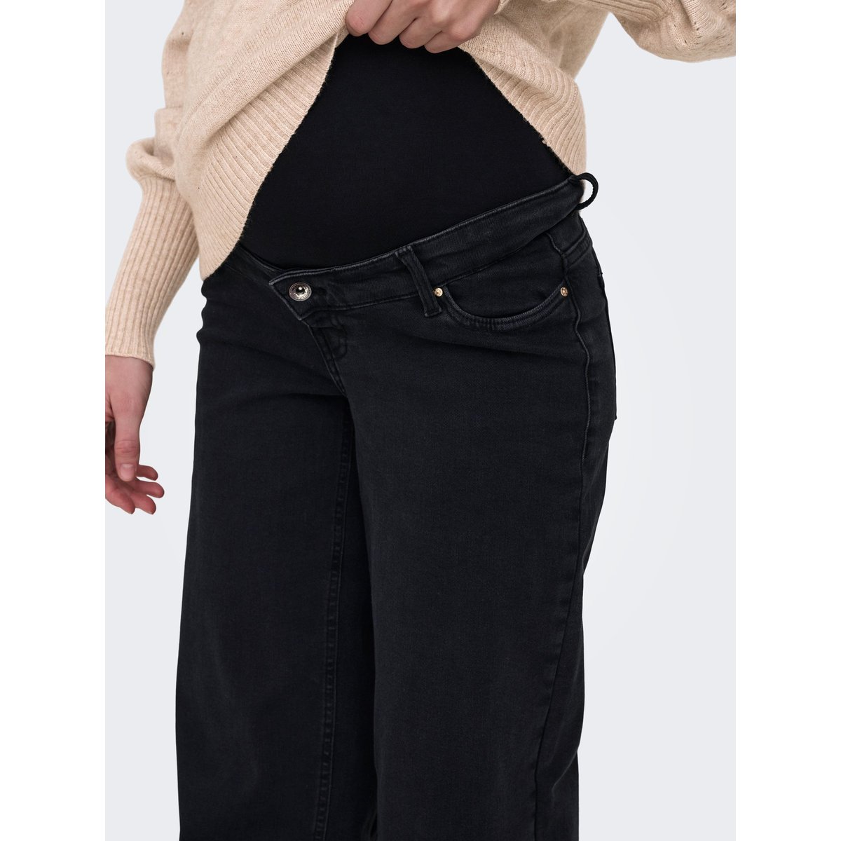 Jean À Jambe Large washed black, ONLY
