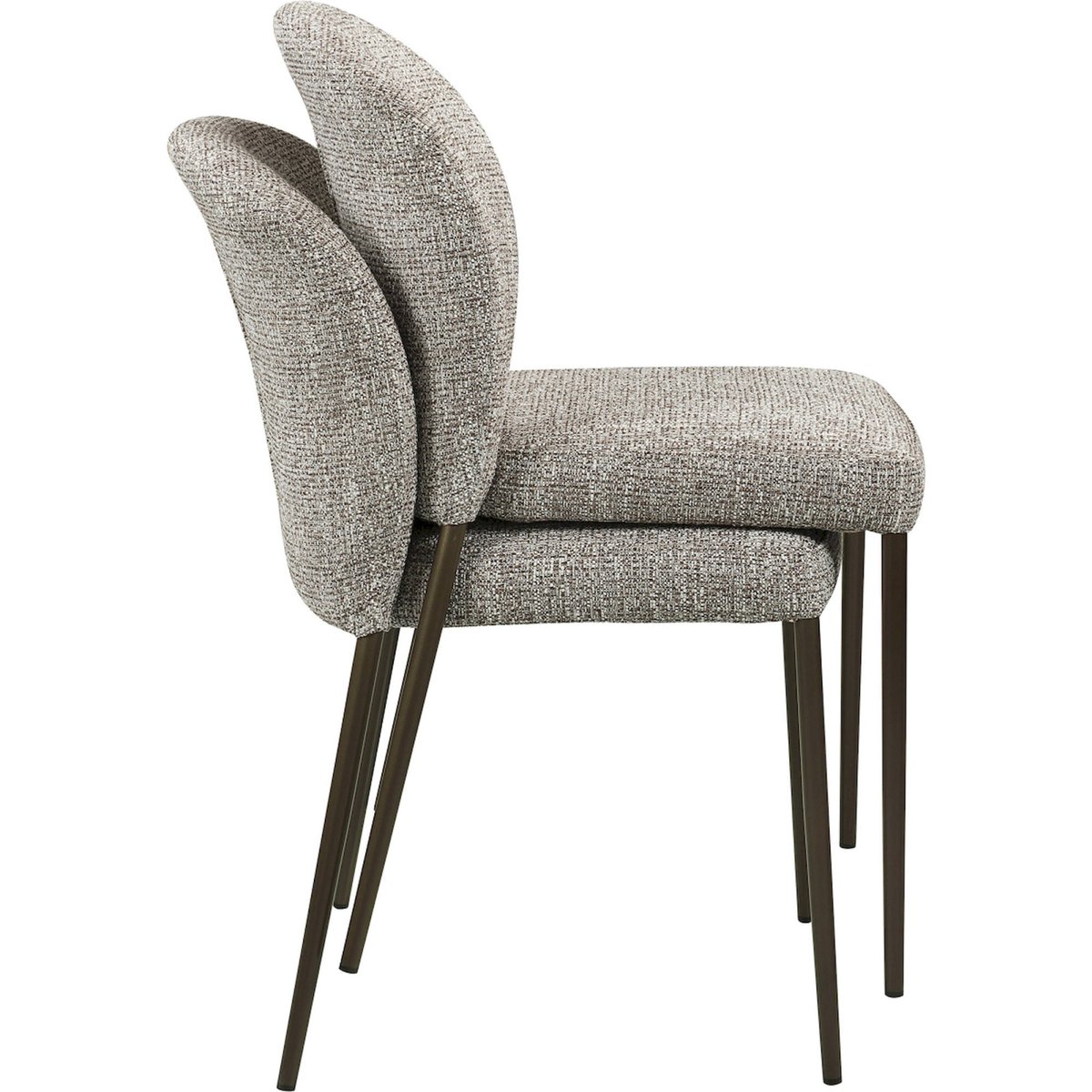 Chaise empilable de salle à manger, Lot de 2 earth tweed, RECOLLECTION