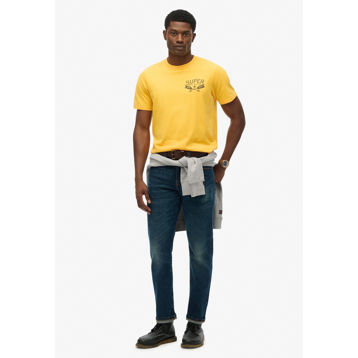 T-shirt Lo-fi Outdoors Chest utah doré, SUPERDRY