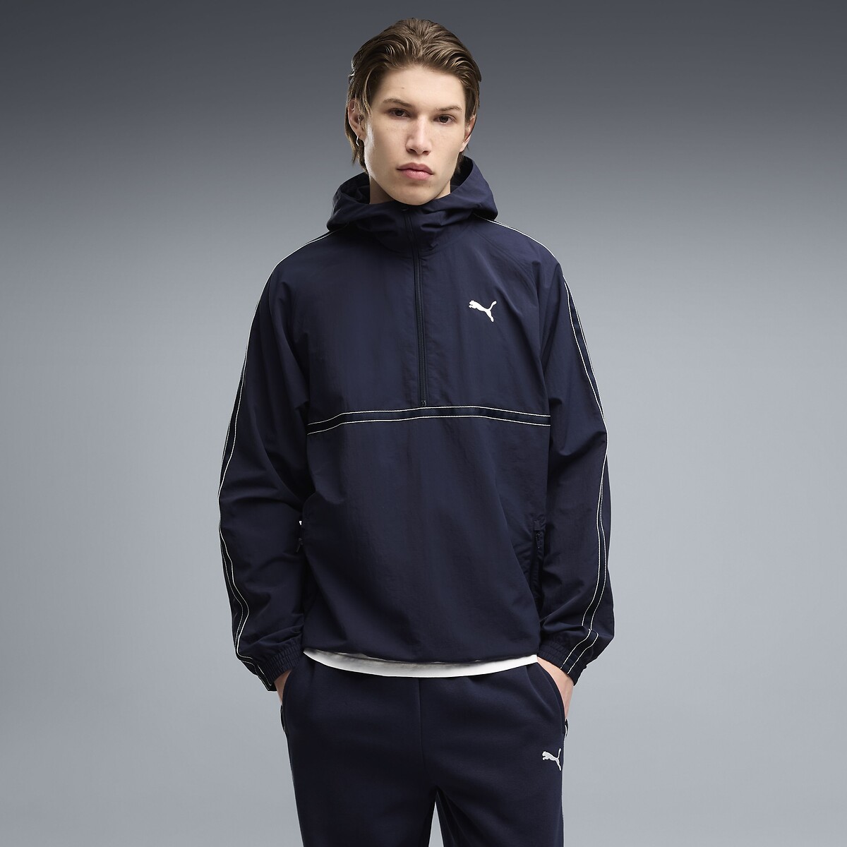 Sweat à capuche, coupe relaxed, Puma Class bleu marine, PUMA
