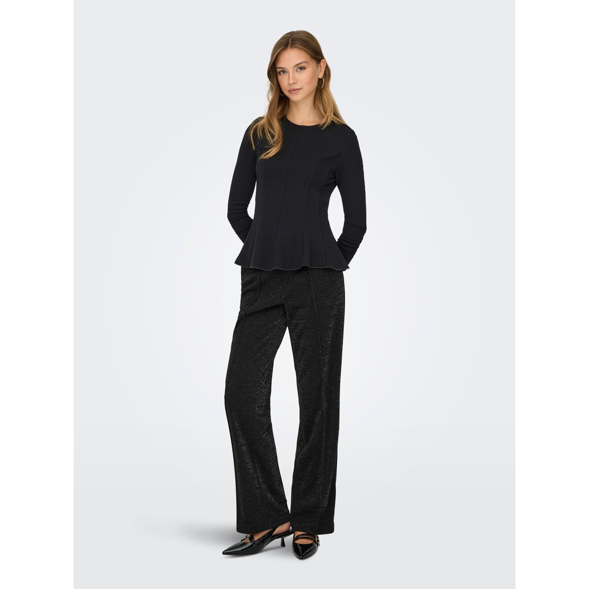 Top Peplum noire - black, ONLY