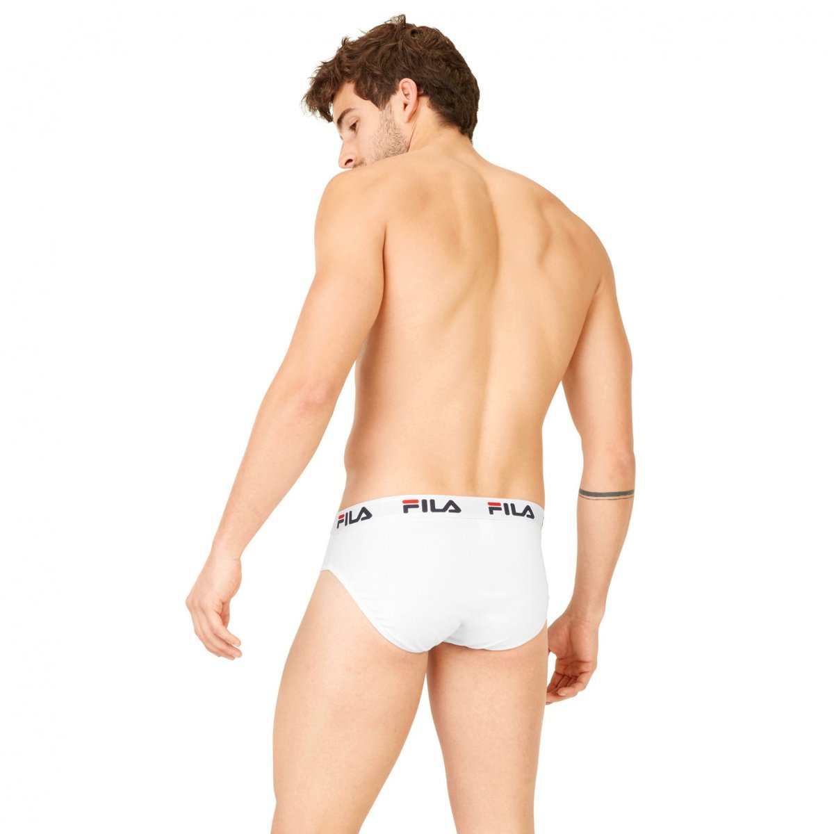 Lot De 4 Slips Coton Fu5015 bleu marine/noir/blanc/gris, FILA