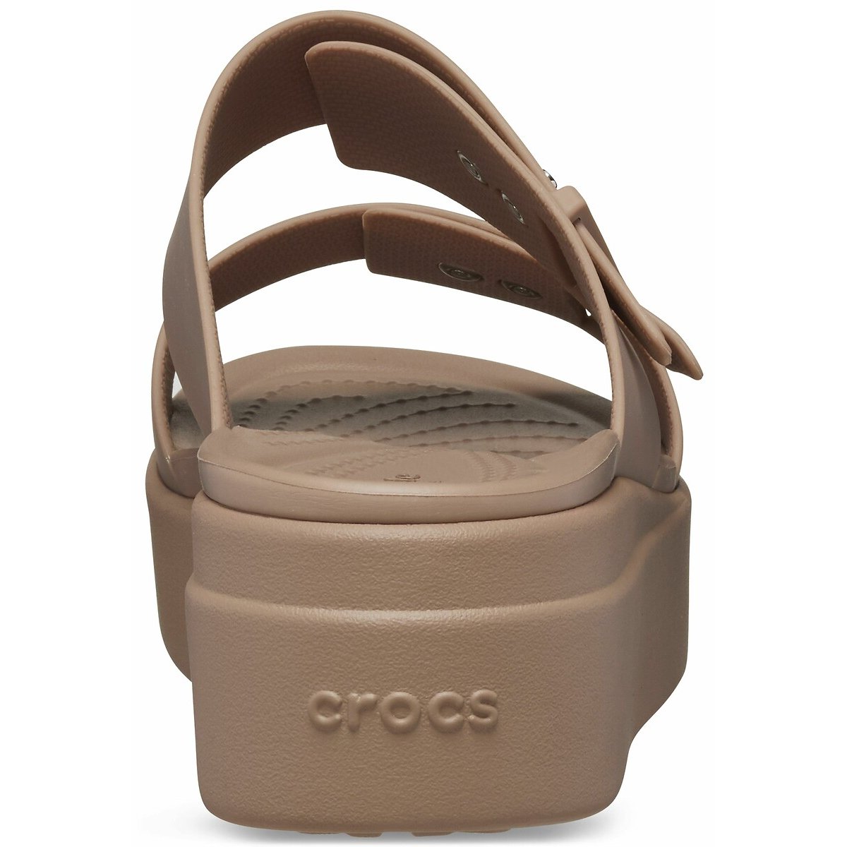 Muiltjes met sleehak Brooklyn Buckle donkerbeige, CROCS