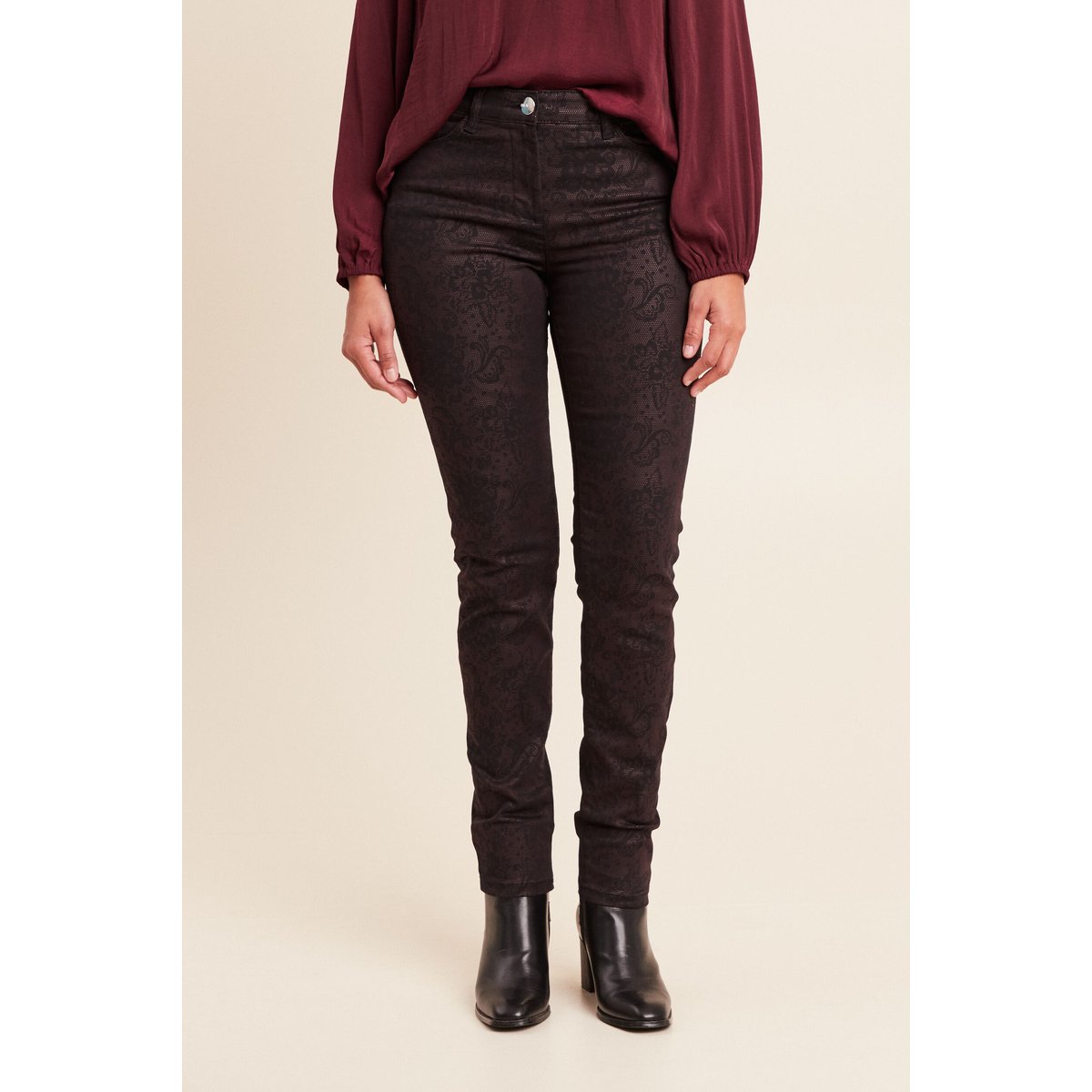Pantalon magique L'Unique coupe ajustée bordeaux, BREAL