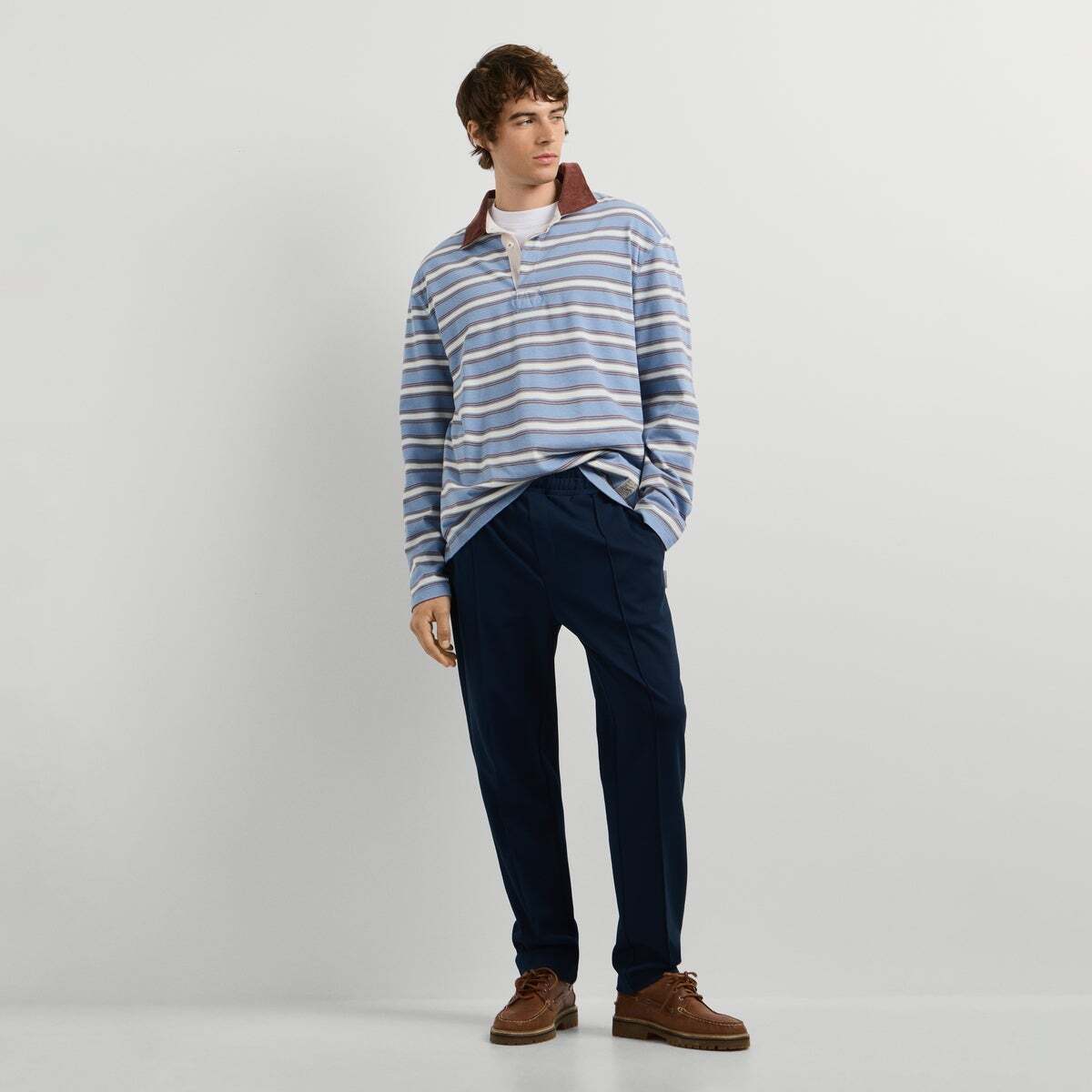 Polo Rugby Manches Longues Coupe Casual bleu oxford, PEPE JEANS