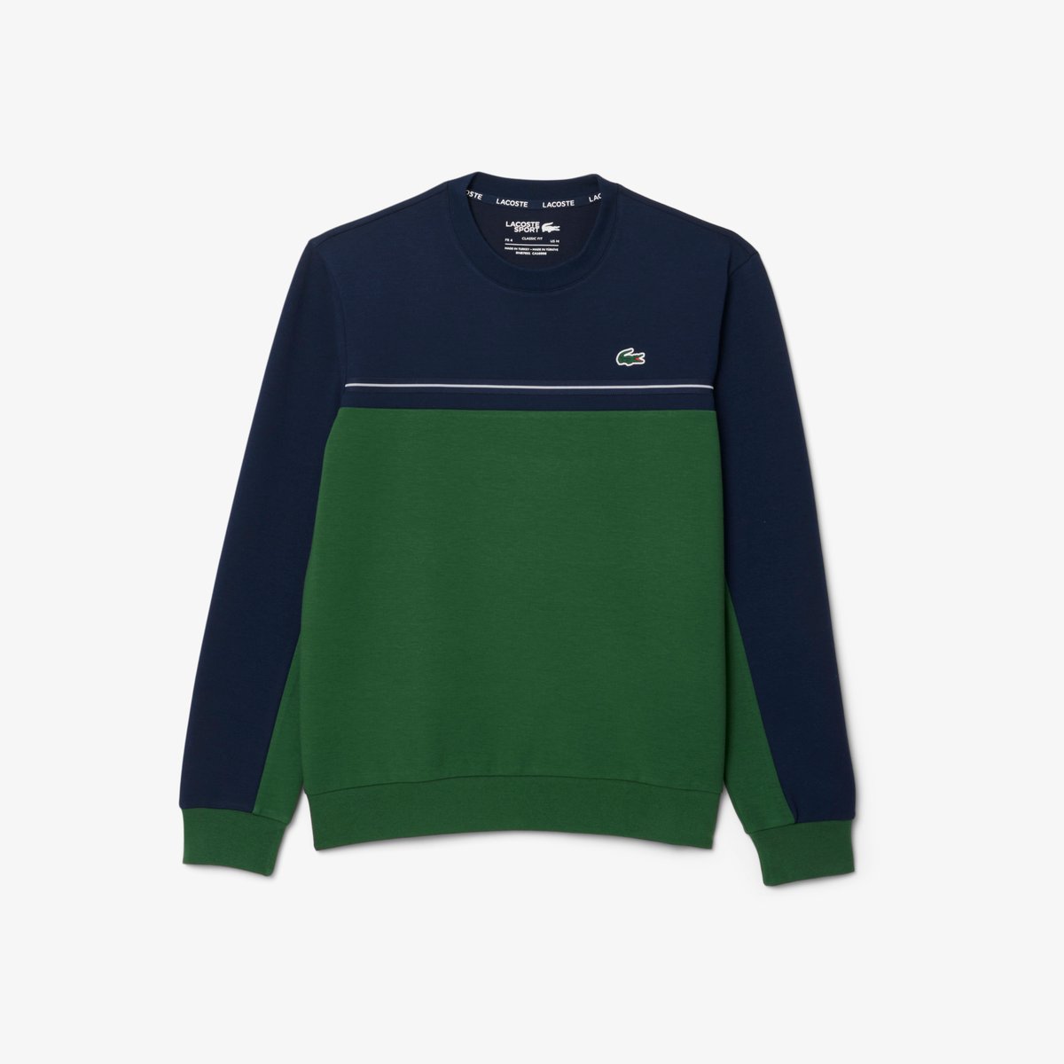 Sweatshirt color-block bleu-802, LACOSTE