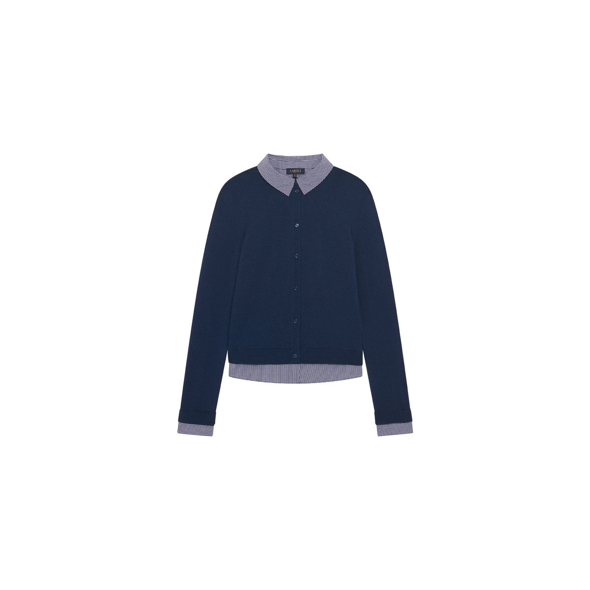 Pull droit cachemire MLENNY bleu marine, CAROLL