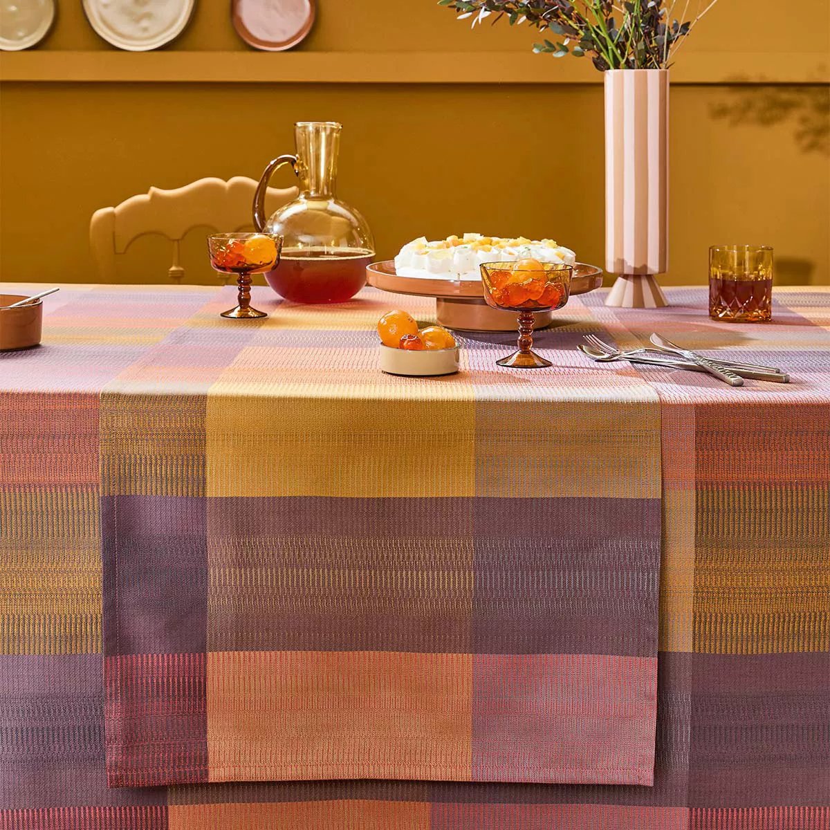 Chemin de table pur coton MILLE ECOSSAIS velvet, GARNIER THIEBAUT