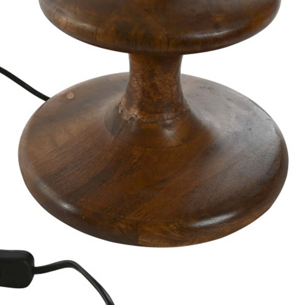 Lampe à poser en bois de mangue et abat-jour beige 40x40x68cm bois, WADIGA