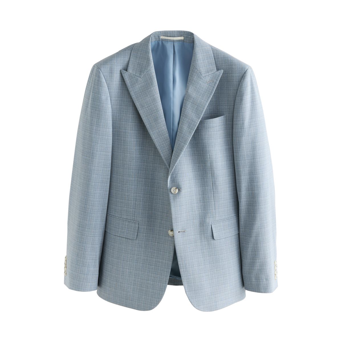 Veste de costume slim aux carreaux bleu clair, NEXT