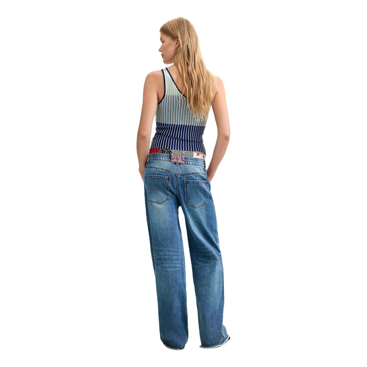 Jean balloon bleu, DESIGUAL