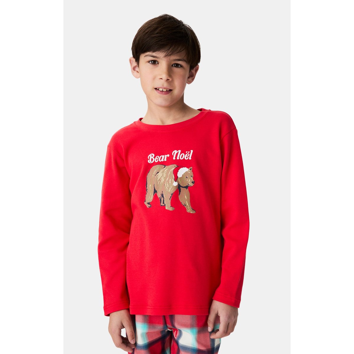 Pyjama enfant en coton imprimé Bear Noël rouge, ARTHUR