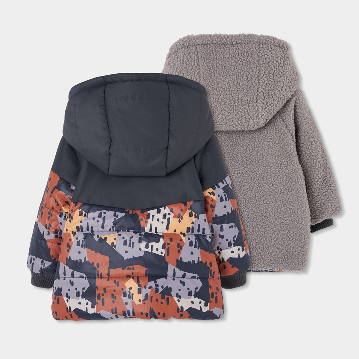 Parka garçon tissu technique réversible imprimé camo multicolore, BOBOLI