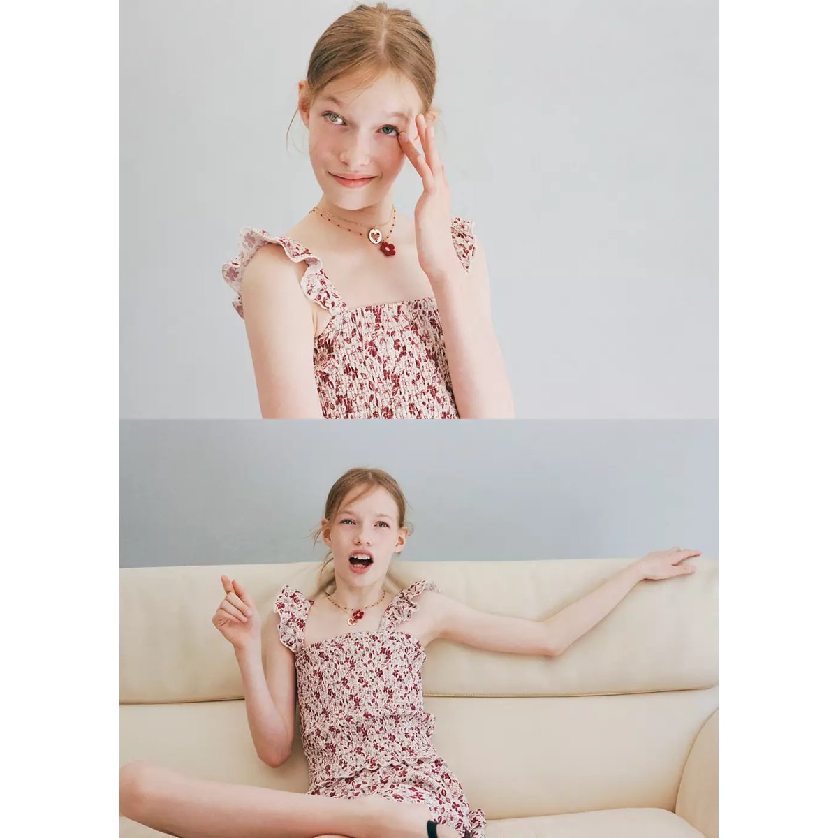 Top imprimé floral grenat, MANGO KIDS
