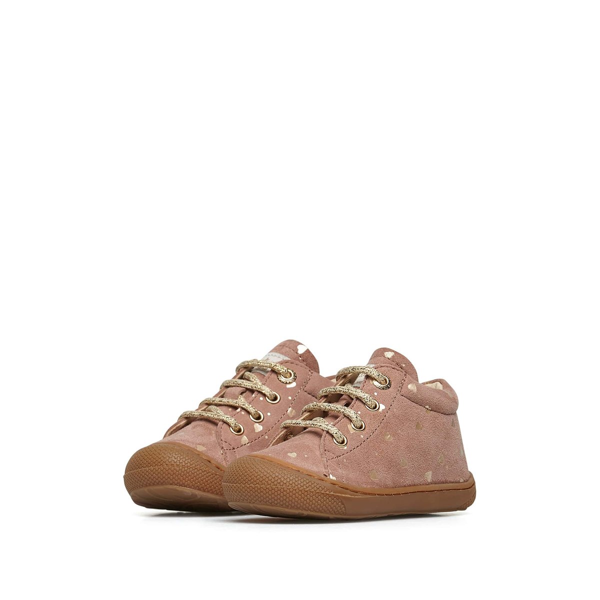 Chaussures premiers pas en suède COCOON rose poudré, NATURINO