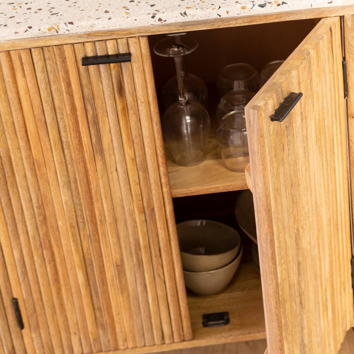 Buffet en bois de manguier AMBRINE bois clair, MADE IN MEUBLES