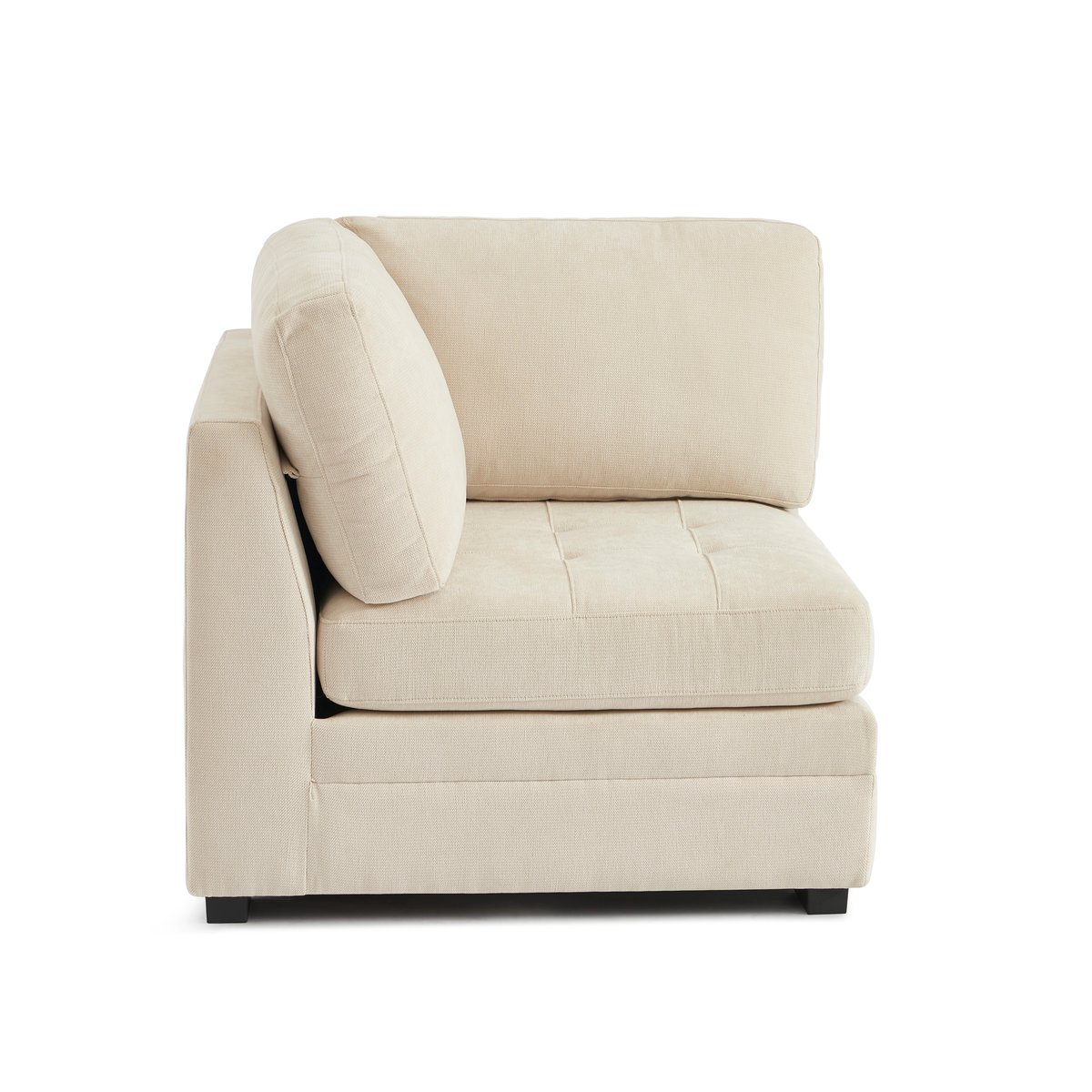 Chauffeuse d'angle 1 place en tissu BILLIE beige, SORELH