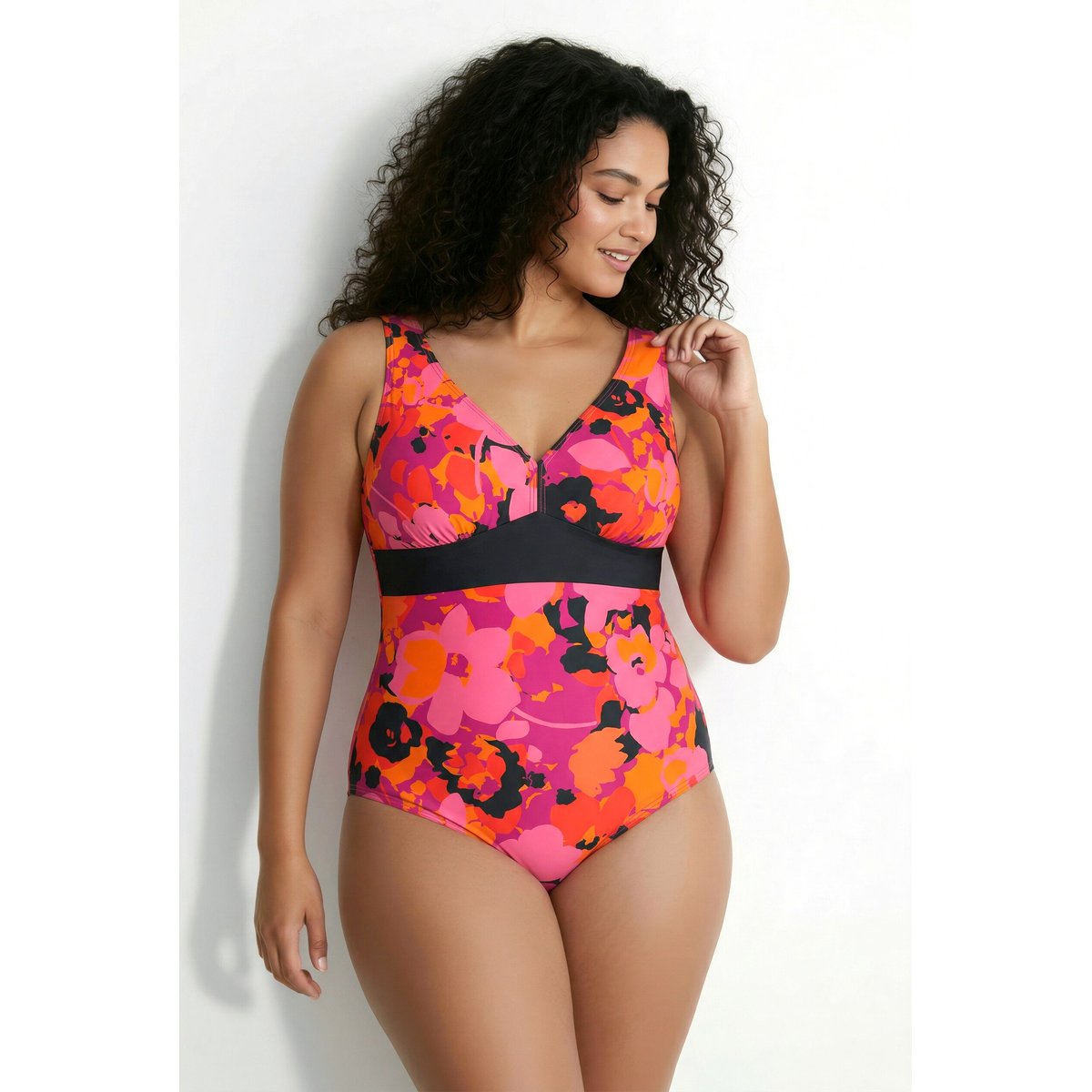 Maillot de bain, motif fleurs orchidée, ULLA POPKEN