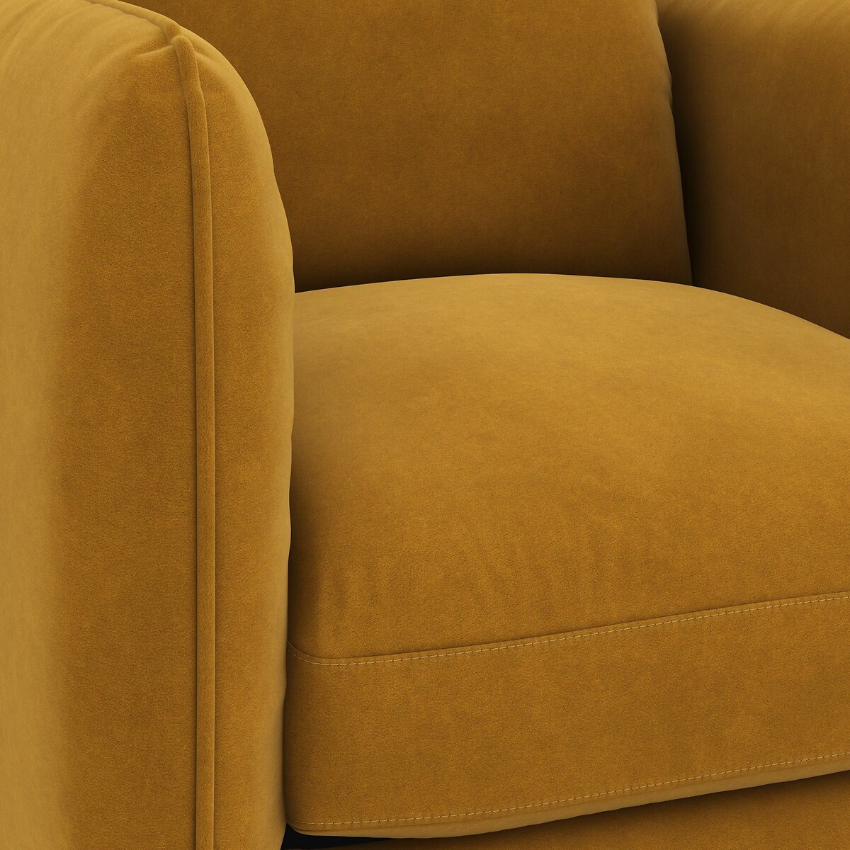 Fauteuil velours, Lomeo ocre, LA REDOUTE INTERIEURS
