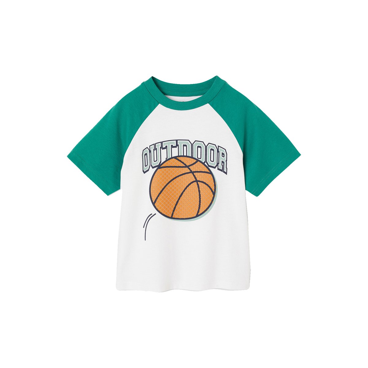 T-shirt manches raglan vert, VERTBAUDET