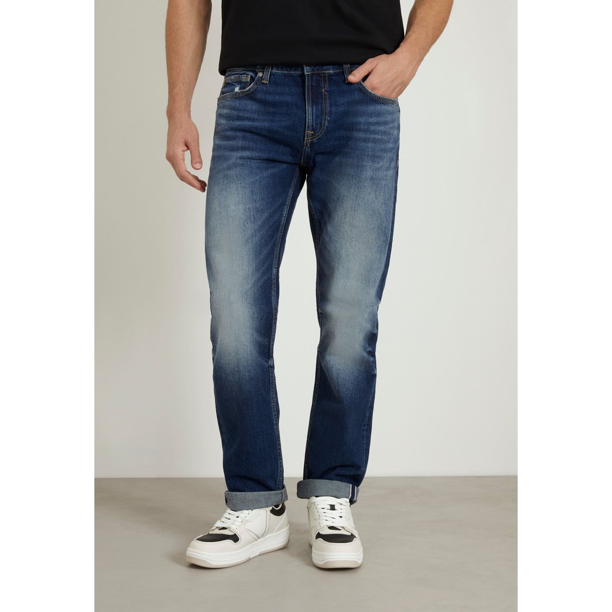 Jean Slim Taille Basse bleu, GUESS