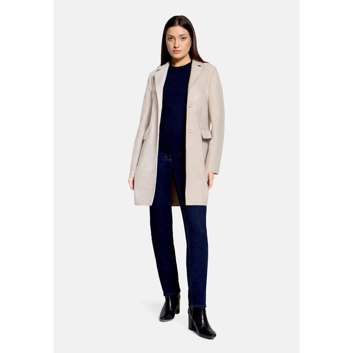 Manteau de mi-saison à col à revers nature melange, BETTY BARCLAY