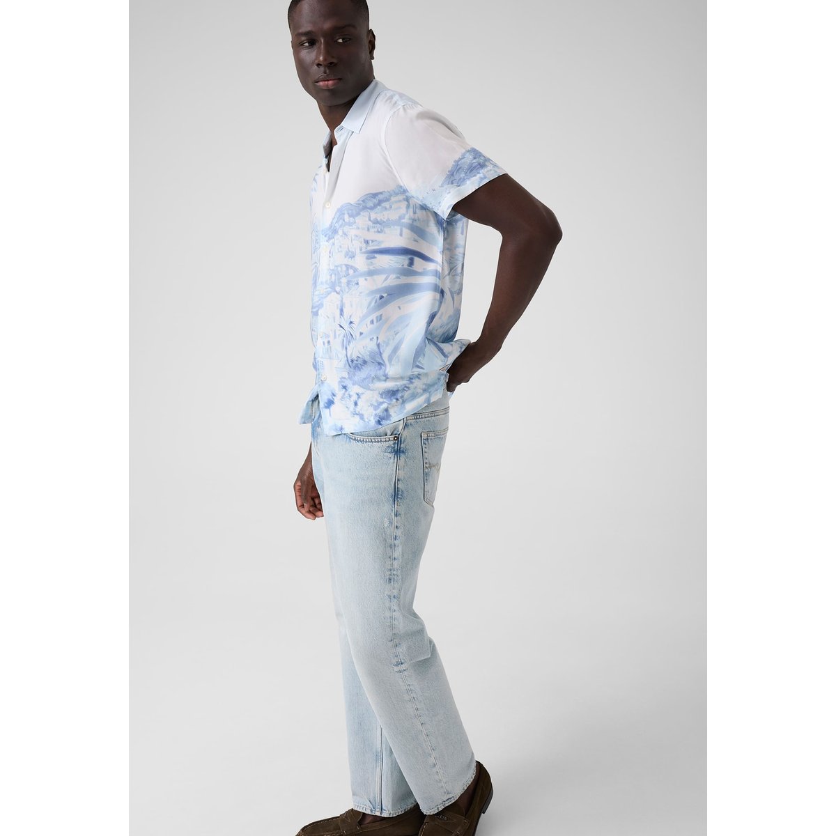 Chemise Imprimée bleu ciel, GUESS