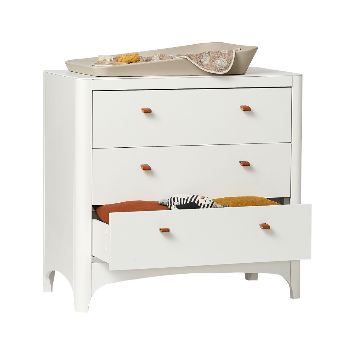 Commode 3 tiroirs Classic Blanc blanc, LEANDER