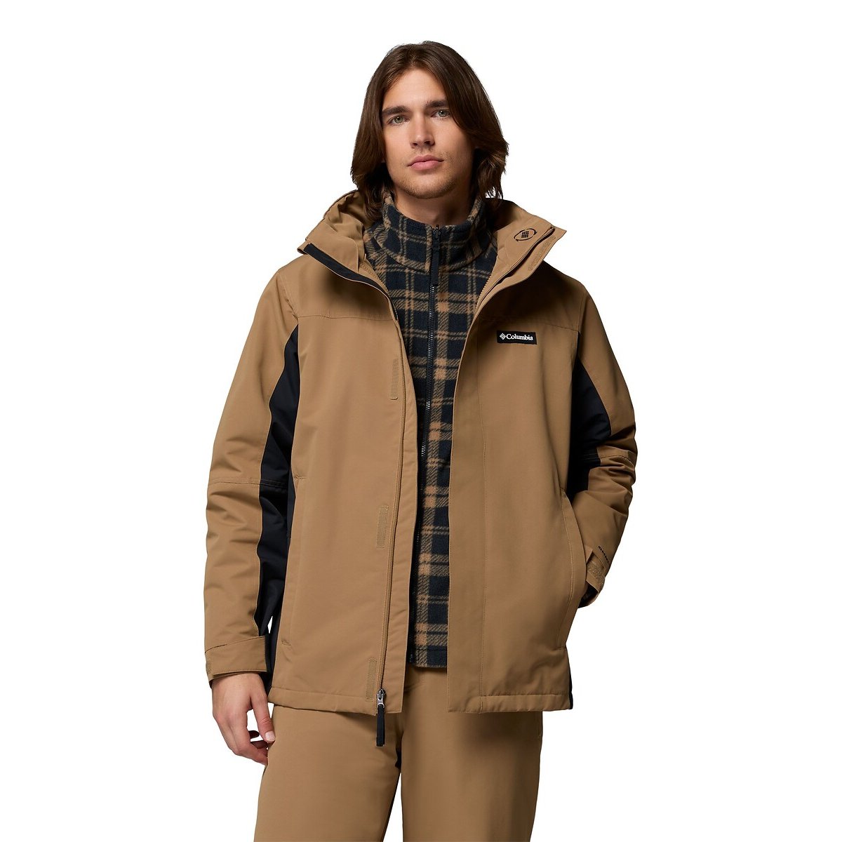 Manteau 3 en 1 avec polaire amovible marron/noir, COLUMBIA