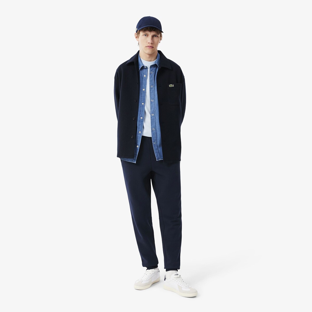 Tapered Fit Fleece Joggers navy blue, LACOSTE