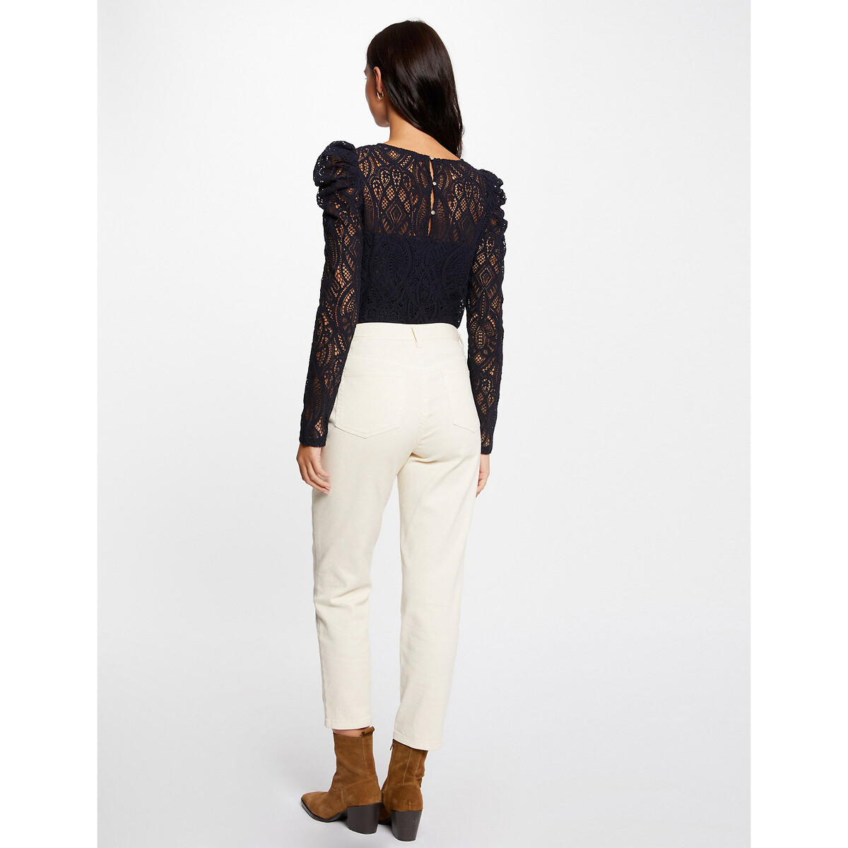 Crew Neck Blouse with Long Sleeves 90005821, MORGAN