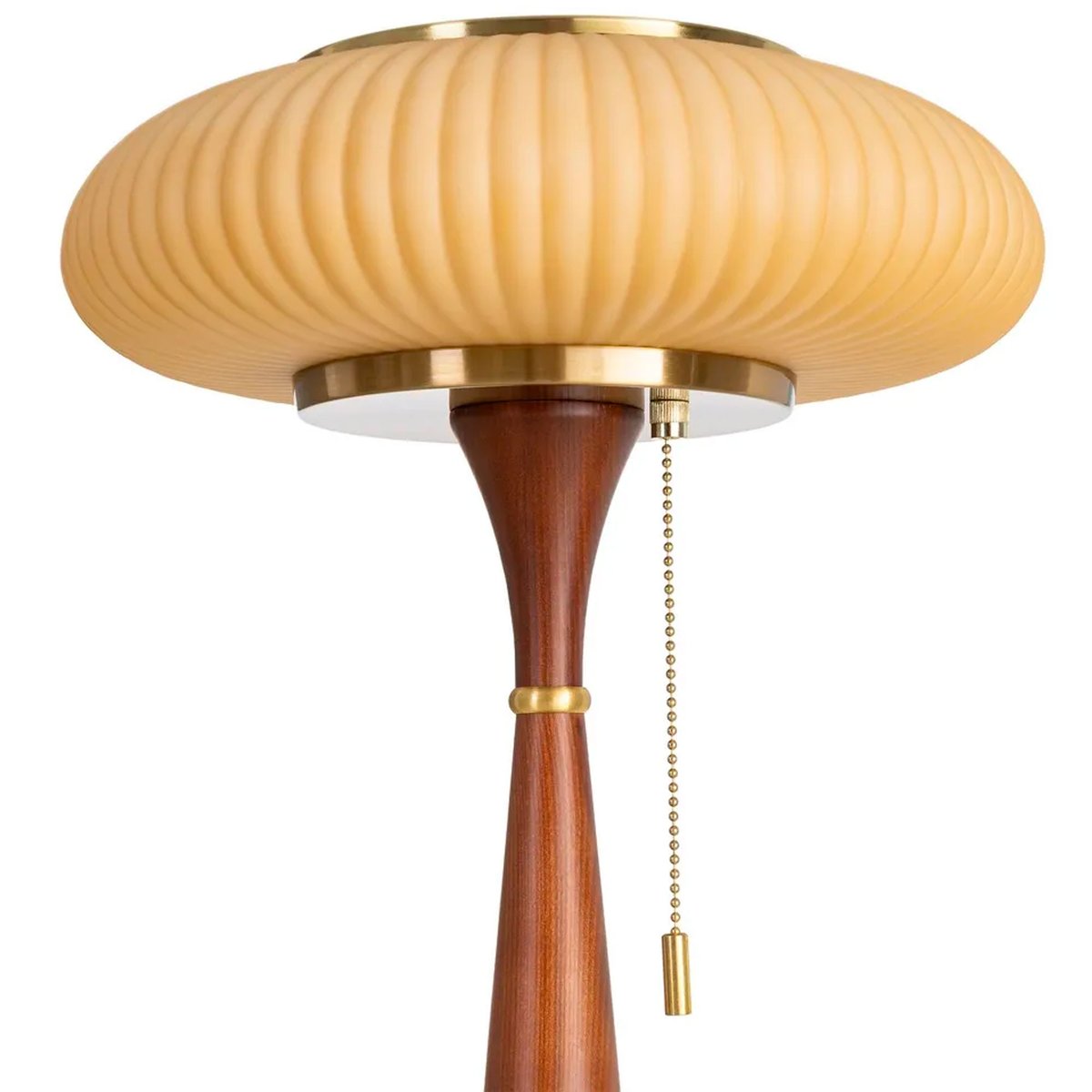 Lampe à poser à tirette bois de frêne et abat-jour verre 30x30x40cm bois, WADIGA