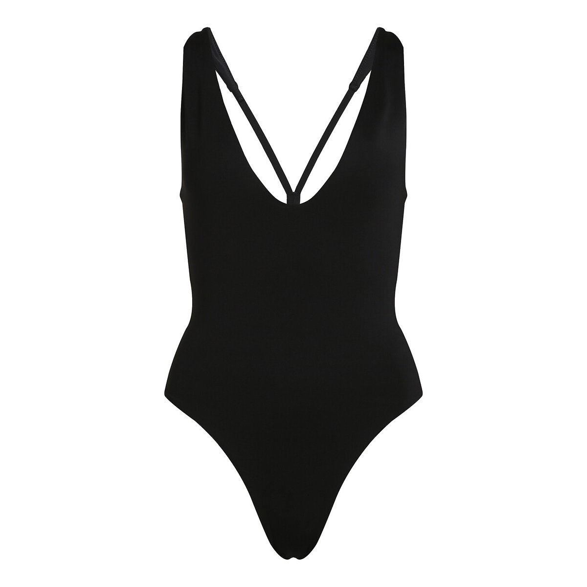 1-Piece Plunging Swimsuit, CK Split Elastic black, CALVIN KLEIN UNDERWEAR