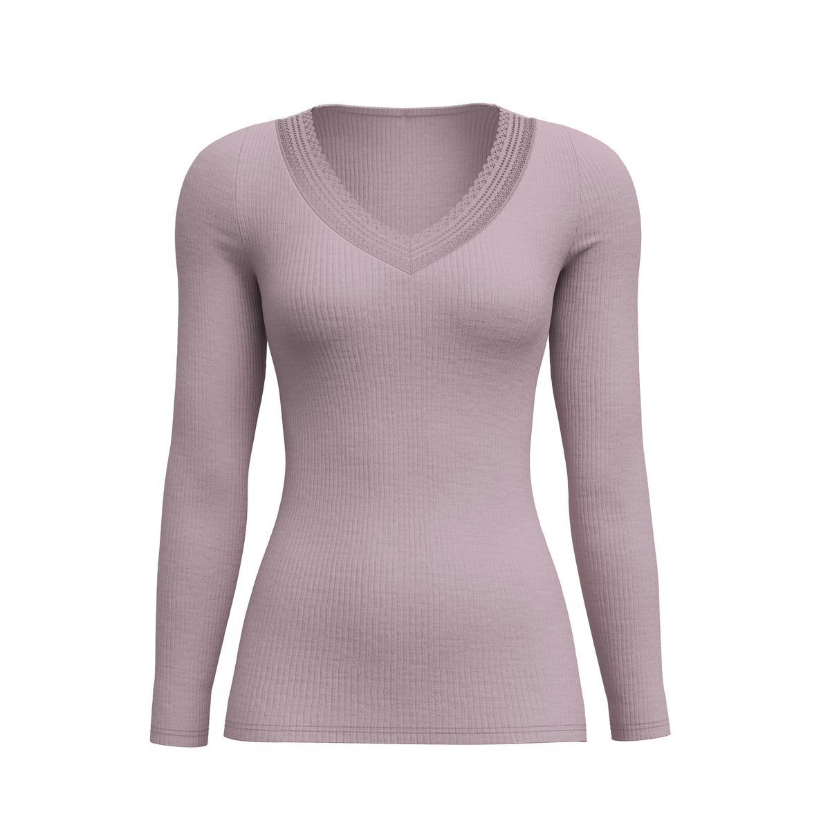 manches longues Laine SILKY WOOL JOY purple dove, CALIDA