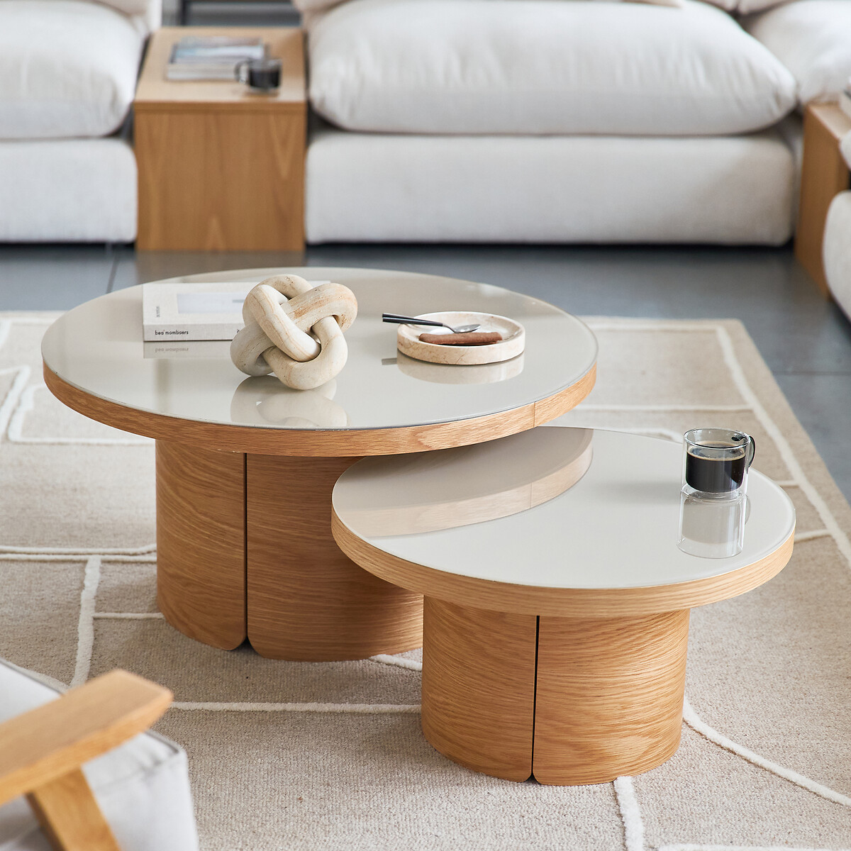 Set of 2 Natesse Semi-Nesting Coffee Tables natural, LA REDOUTE INTERIEURS