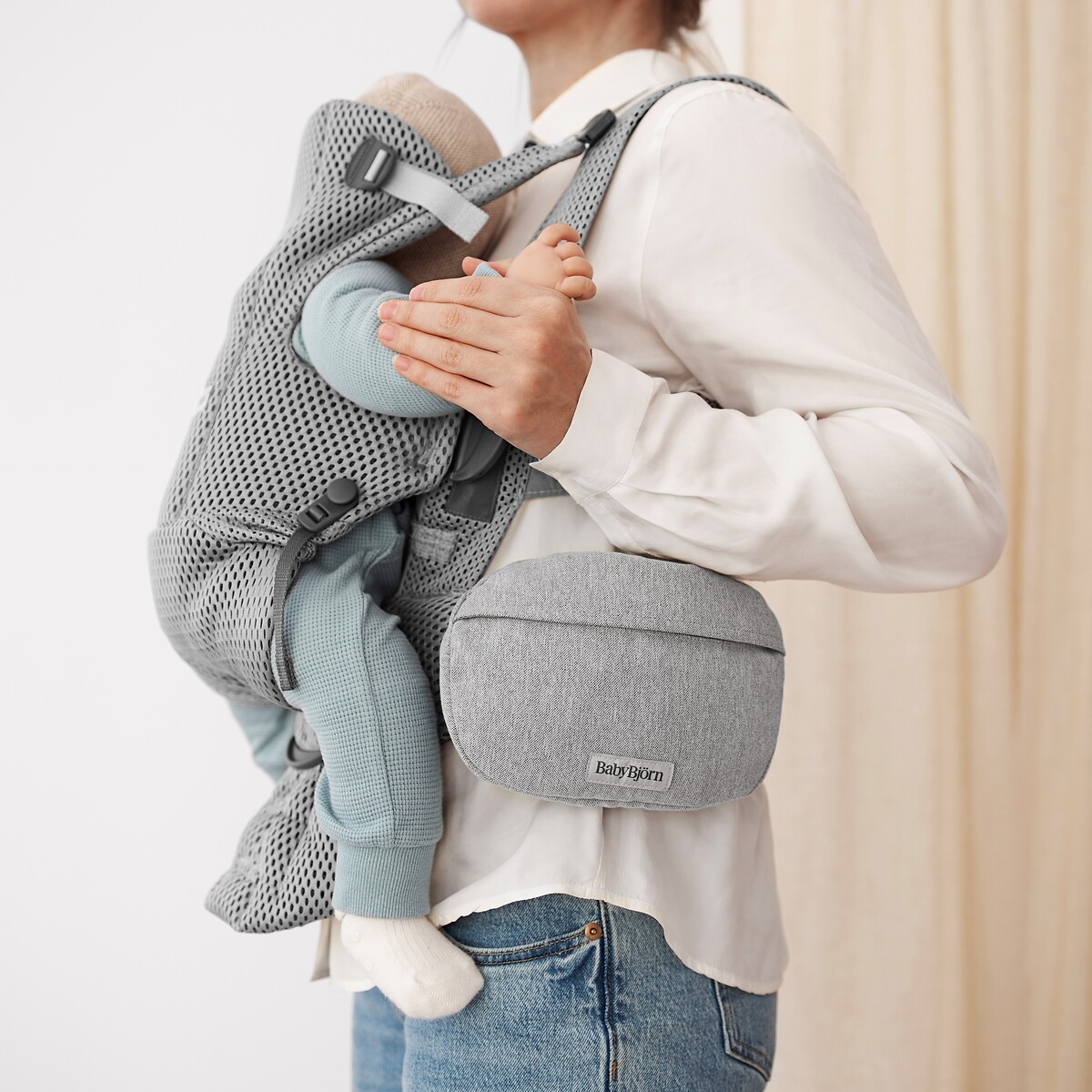 Etui voor draagzak in geweven mix lichtgrijs, BABYBJORN