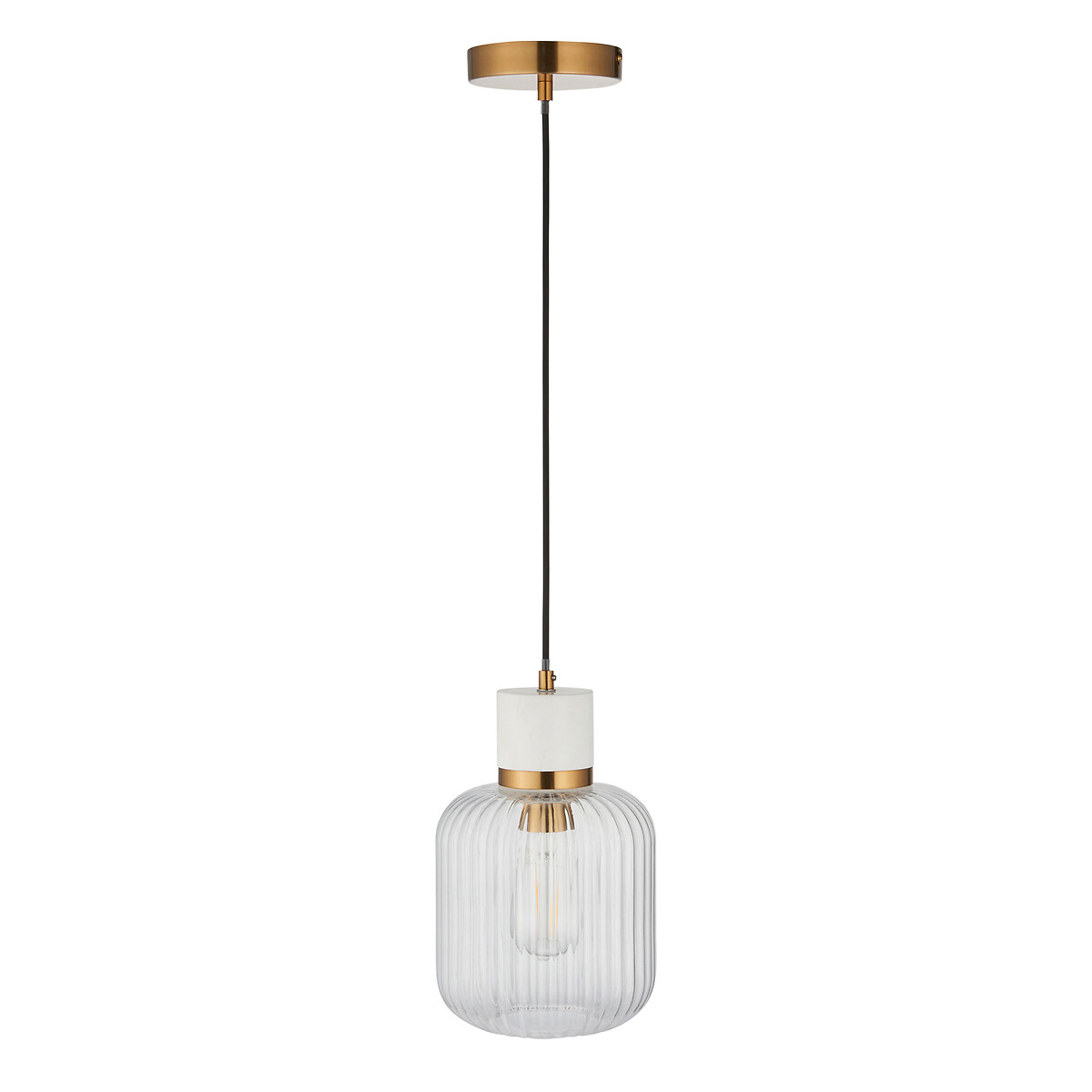 Torro Ribbed Glass Marble Pendant Light white, ÉDITÉ