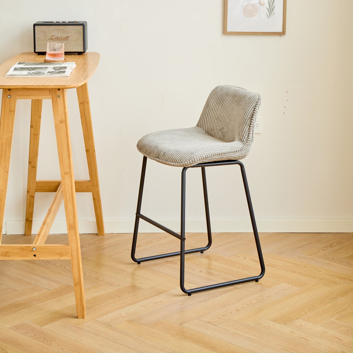 Lot de 2 tabourets de bar en métal CORIA gris, NORDLYS