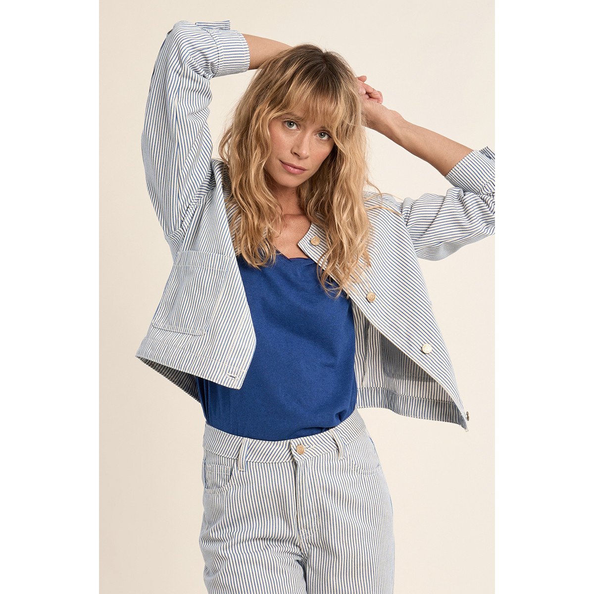 Veste rayée light blue, MOLLY BRACKEN