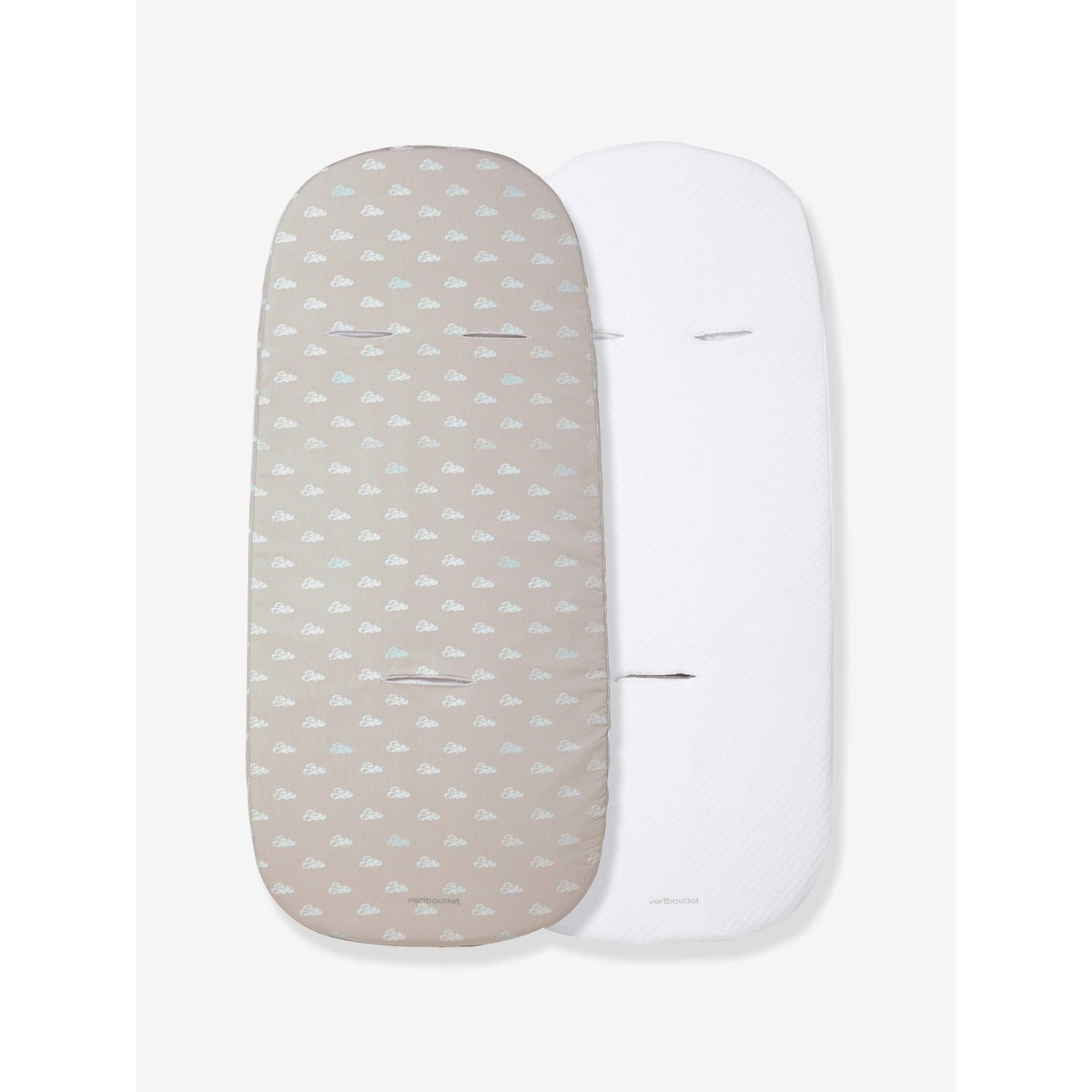 Lot de 2 housses de protection pour matelas de nacelle assorties, VERTBAUDET