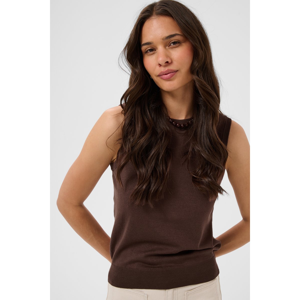 Pullover tricoté marron chocolate brown, KAFFE