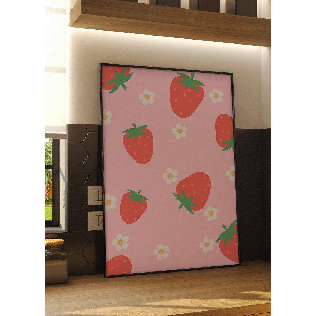 Affiche Fraises blanc, L'AFFICHERIE
