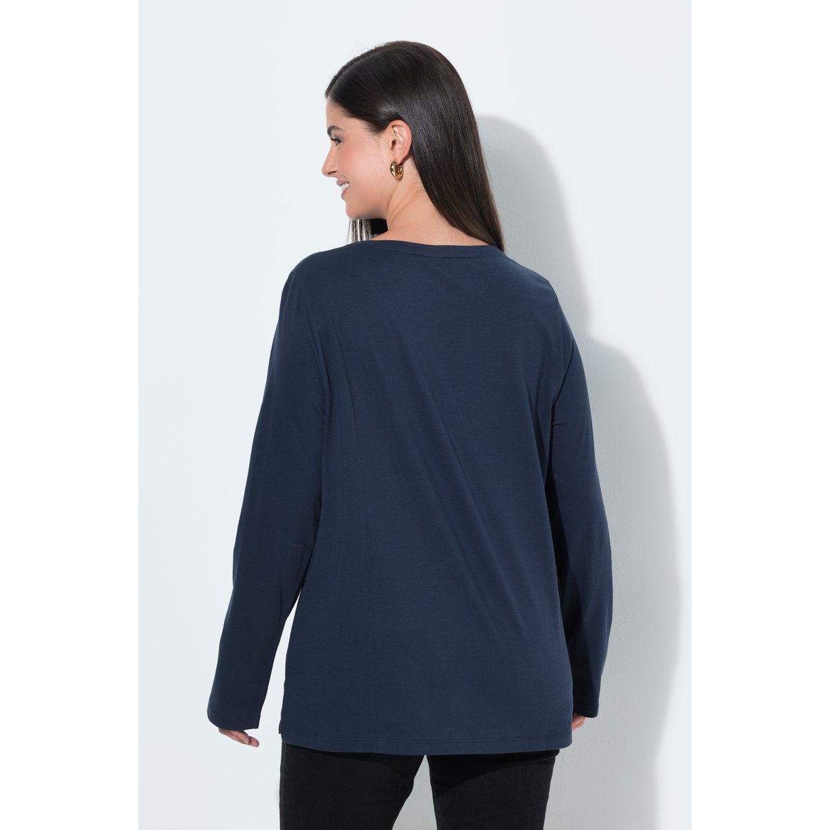 T-shirt de Noël, motif branche de gui marine, ULLA POPKEN