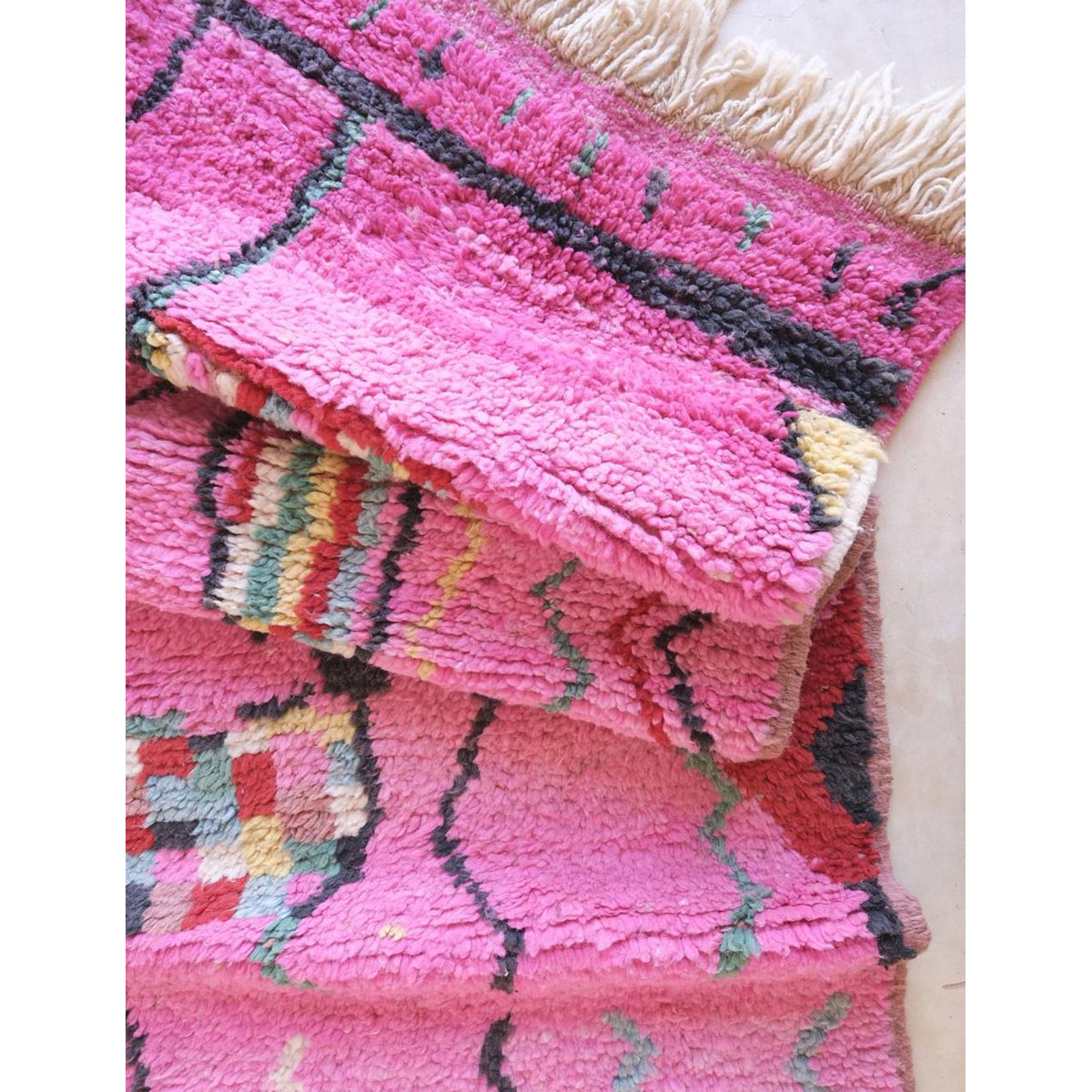 Tapis berbère marocain en laine 171 x 261 cm rose poudrée, AFK LIVING