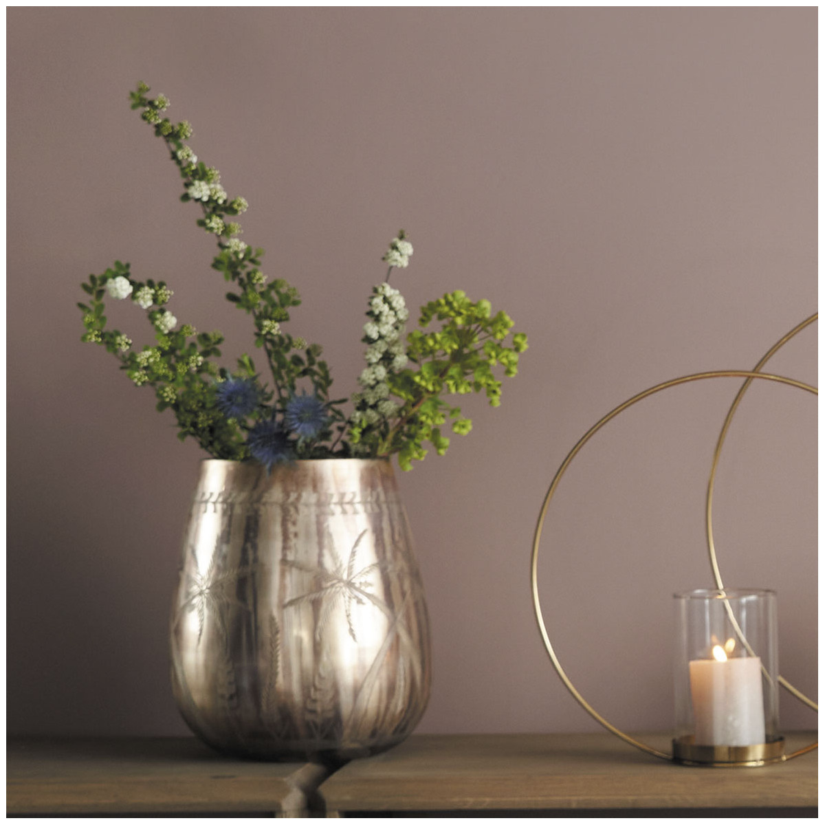 Vase en verre doré, BLANC D’IVOIRE