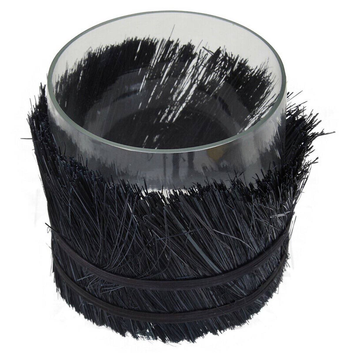 Small Raffia Candle Holder in Black black, ÉDITÉ