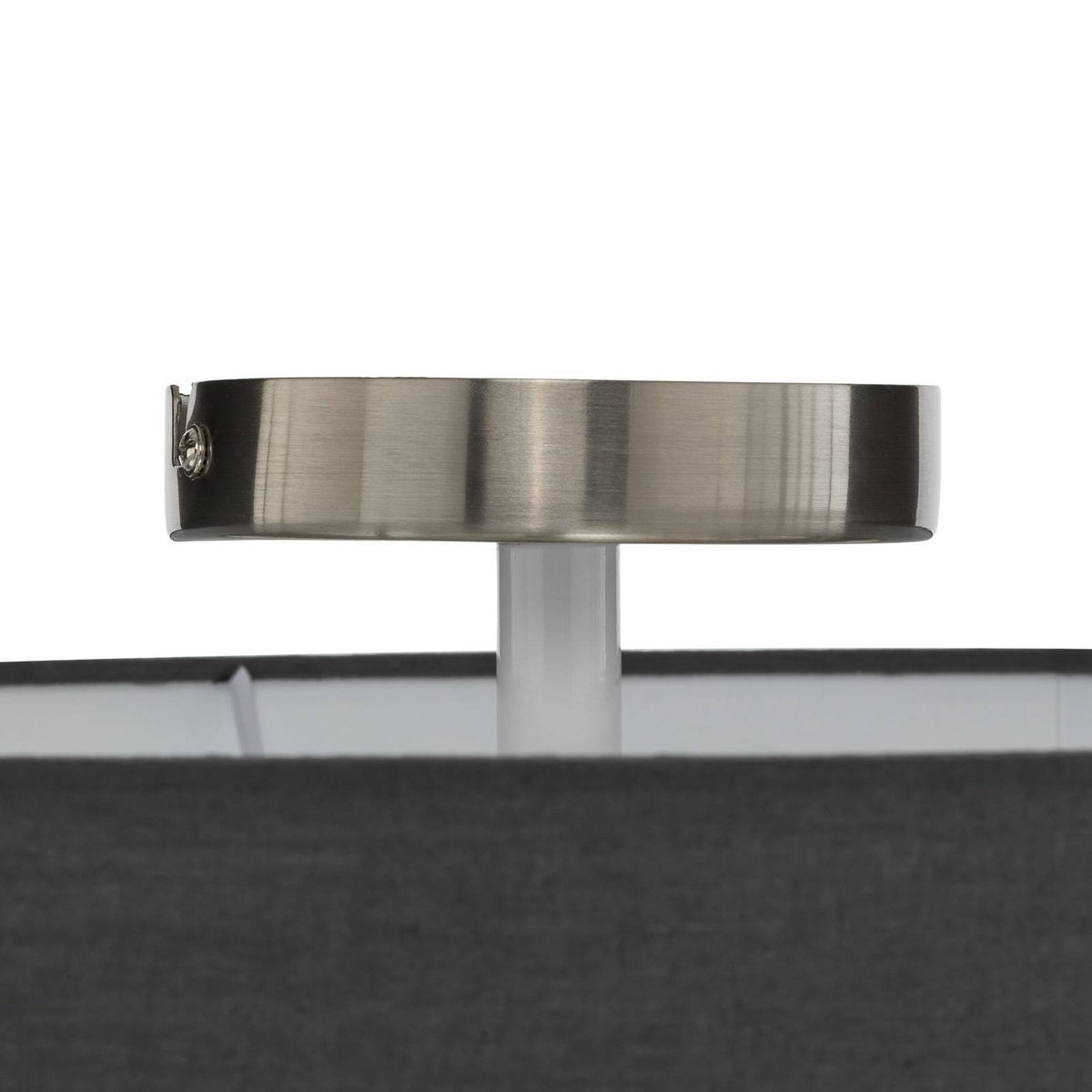 Plafonnier en textile moderne, Sebatin gris, blanc, nickel mat, LINDBY